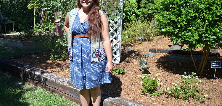 Nichole Pealâ€™s favorite spot in the garden â€“ â€œI like this spot because itâ€™s the brightest. This trellis took forever to paint but itâ€™s so beautiful here and I love the dwarf pentas.â€