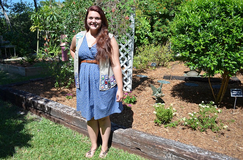 Nichole Pealâ€™s favorite spot in the garden â€“ â€œI like this spot because itâ€™s the brightest. This trellis took forever to paint but itâ€™s so beautiful here and I love the dwarf pentas.â€