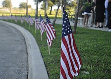 MTI's campus is lined with flags in remembrance of 9/11.