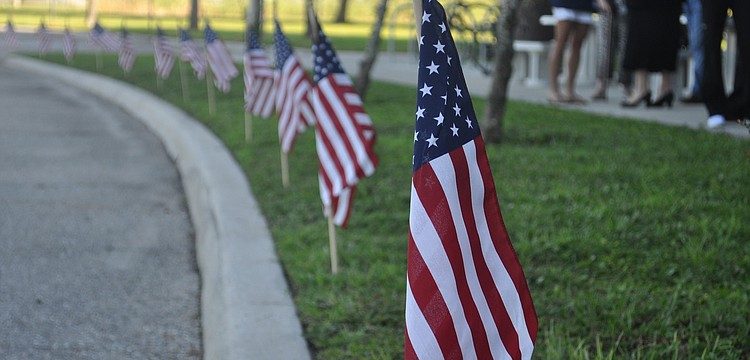 MTI's campus is lined with flags in remembrance of 9/11.