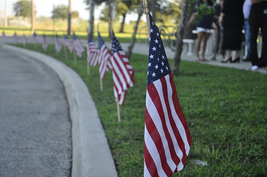 MTI's campus is lined with flags in remembrance of 9/11.