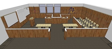 Booker High School's new Law Academy is set up like a real courtroom.