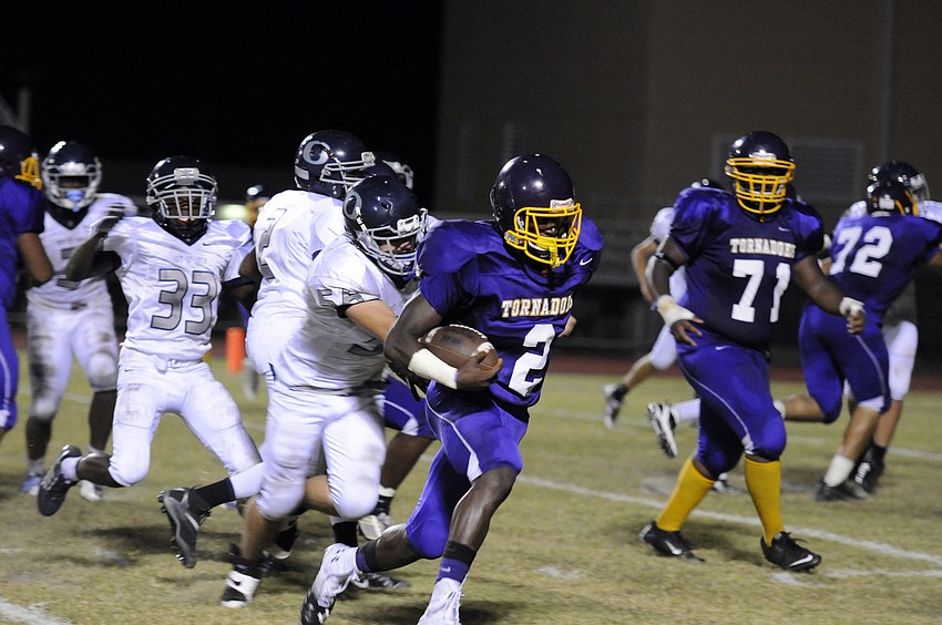 Booker senior running back Marlon Mack scored a pair of touchdowns in the second quarter of the Tornadoes 55-0 victory over ODA Sept. 12.