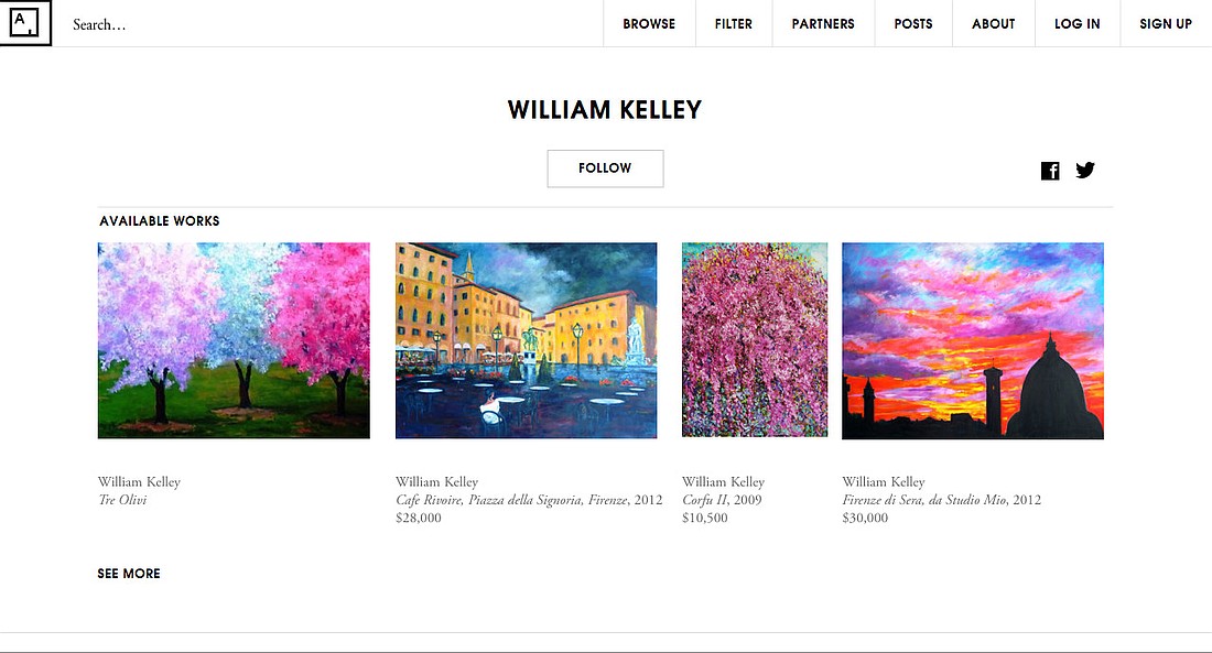 Sarasota artist William Kelley's artist profile on Artsy.net.