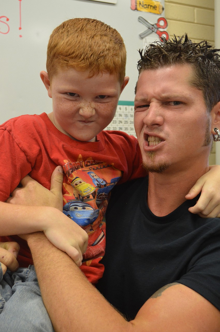 Ian Shenk hangs out with his son, Maddox, at Take Your Dad to School Day.