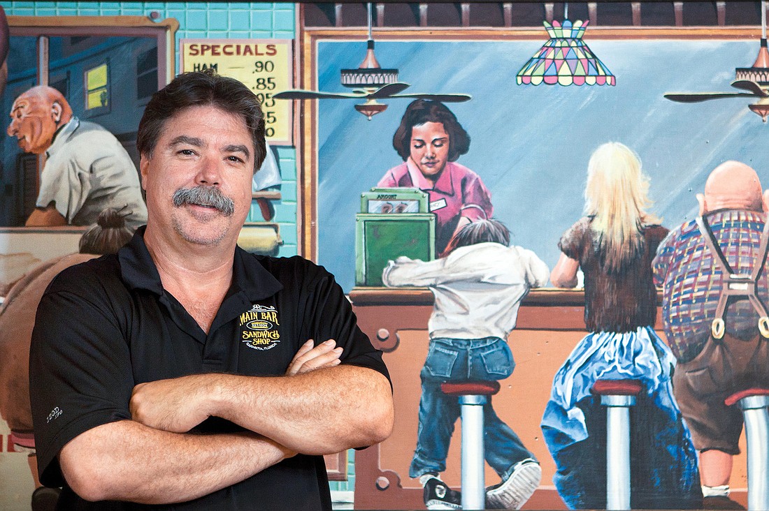 Chip Beeman has owned the Main Bar and Sandwich Shop, a local lunch hotspot in downtown Sarasota, for nine years. Photo by Mark Wemple.