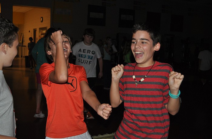 Daniel Hendersan and Aidan Groves do their best worst dance.