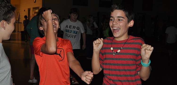 Daniel Hendersan and Aidan Groves do their best worst dance.