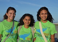 Riverview High School seniors and members of the Do Something Club Ana Orbegozo, Rachael DaSilva and Arianny Bueno spent their Saturday morning cleaning the beach.