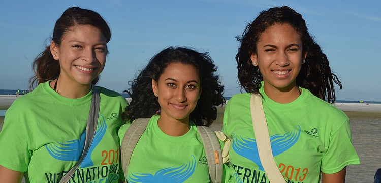 Riverview High School seniors and members of the Do Something Club Ana Orbegozo, Rachael DaSilva and Arianny Bueno spent their Saturday morning cleaning the beach.