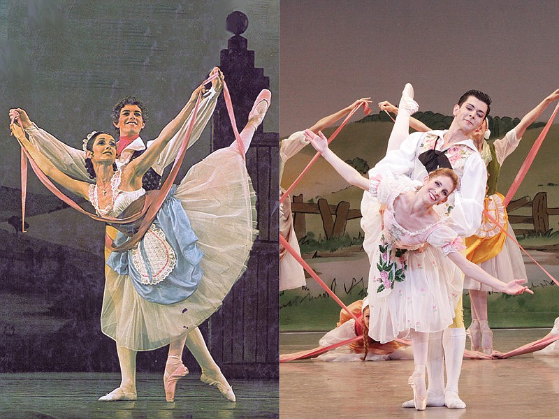 Left: Margaret Barbieri dances Sir Frederick Ashton's "La Fille mal GardeÃƒÂ©" for The Sadler's Wells Royal Ballet.