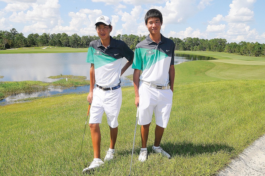 Kelly and Charles Sun spent their 16th birthday Sept. 9 on the course at The Concession Golf Course practicing with the Lakewood Ranch High golf team.