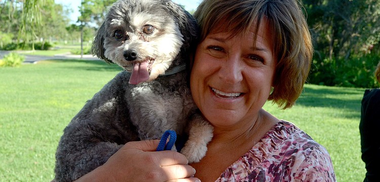 Sue Dinger and her dog, Kai
