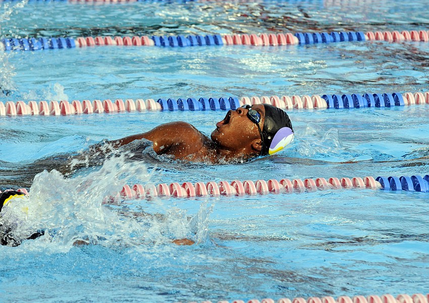 Booker Highâ€™s Keâ€™Andre Lee only recently started swimming for the Tornadoes.
