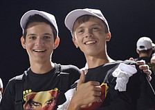 Sophomore Nick Bartoszek, 15, and freshman Brad Herring, 14, play the clarinet in the band together.