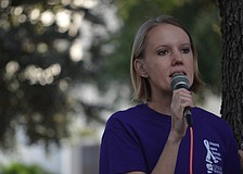 SPARCC Director of Community Awareness Jessica Hays thanks participants for supporting the cause.