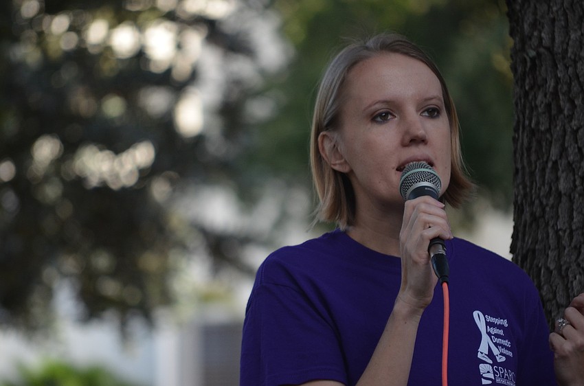 SPARCC Director of Community Awareness Jessica Hays thanks participants for supporting the cause.