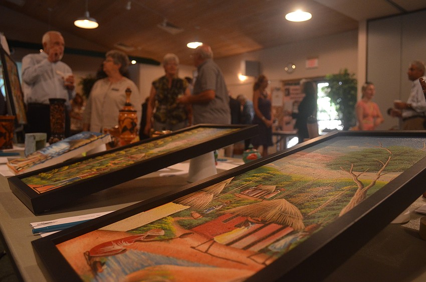 Parishioners participated in a silent auction for Haitian artisan made crafts.