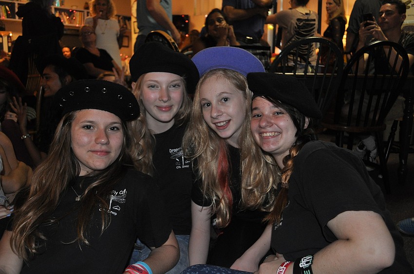 Alex Finnerty, Grace Castilow, Ashley Abrams and Jordana Gentile read some of their poetry