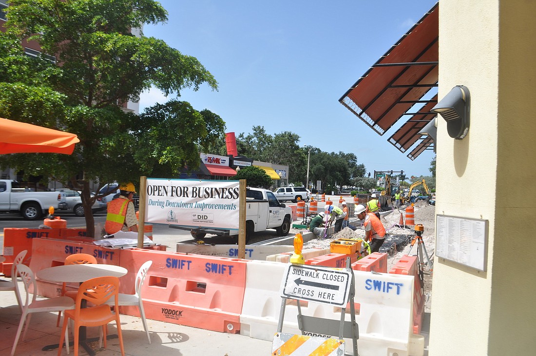 Downtown Sarasota businesses have tolerated summer construction of the Main Street improvement project.