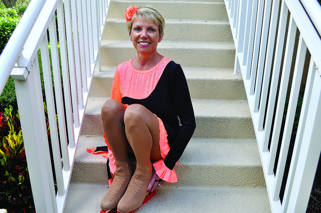 Donna Euston, 55, traded in her flight-attendant uniform for skates and shiny dresses that color a post-retirement hobby that has become a passion.