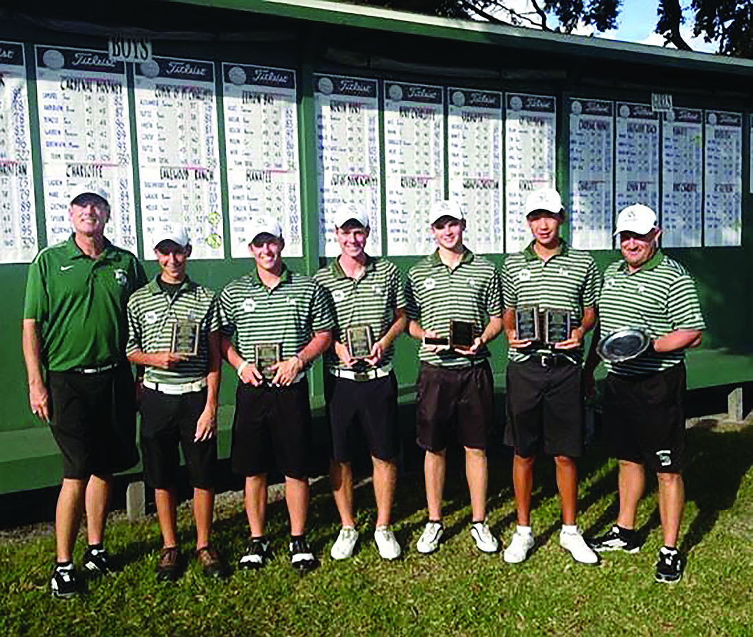 The Lakewood Ranch High boys golf team set a new team best and Manatee County Championship record with a 14-under par team total Oct. 11.