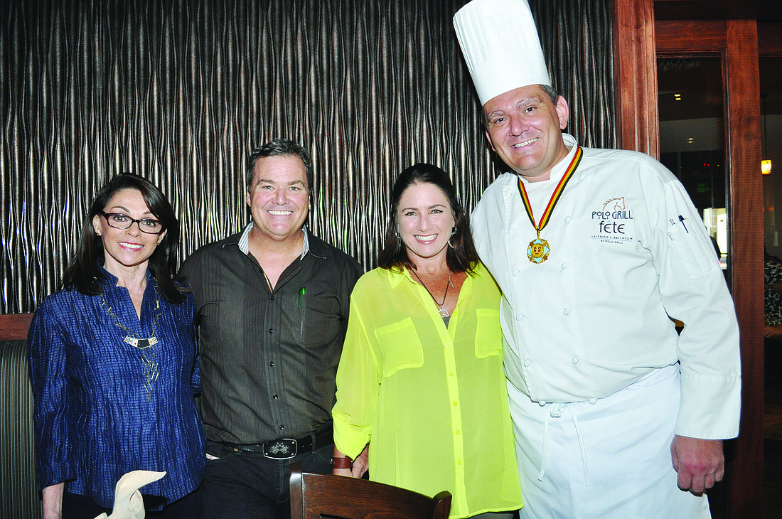 Nancy Barrie with Tommy and Jaymie Klauber and Chef Stephane Pierre
