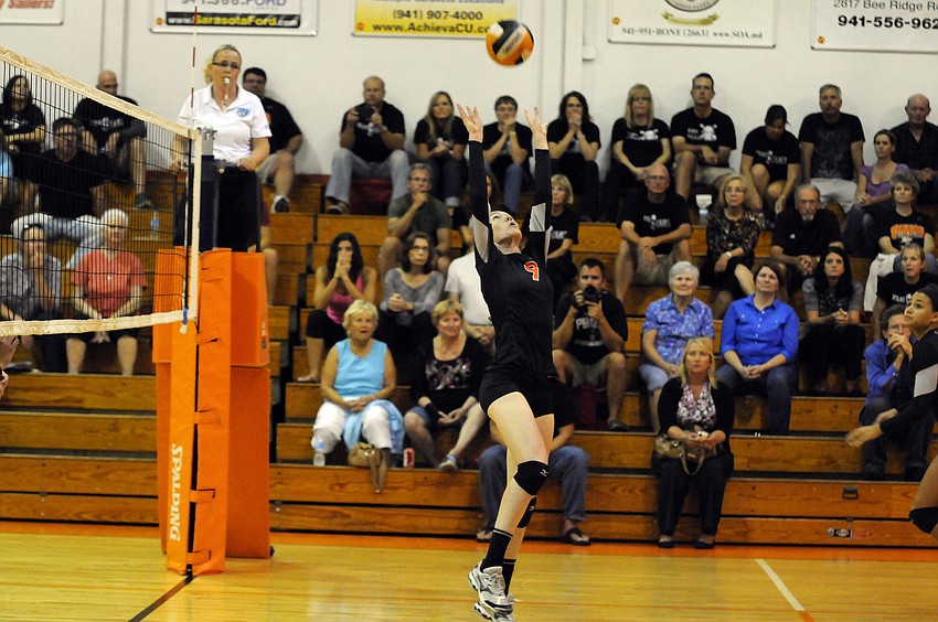 Senior setter Emily Harding finished with 56 assists in the Class 7A-District 10 semifinals Oct. 22.