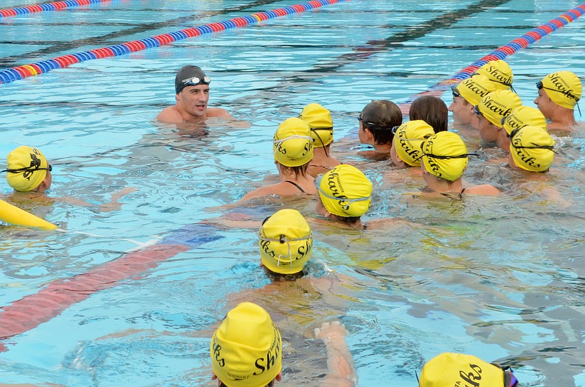 Ryan Lochte hangs out with the Sharks and talks to them about what it takes to be a champion swimmer.