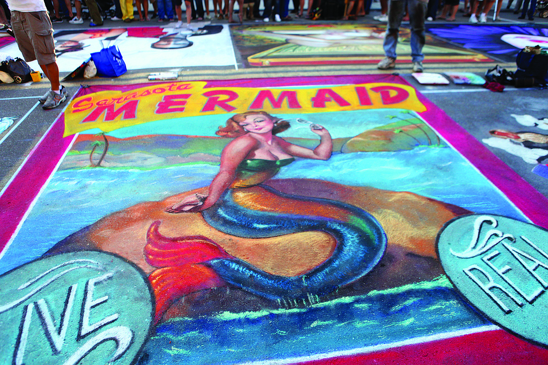 The work of artist Henry Darnell at the 2012 Sarasota Chalk Festival. (File)