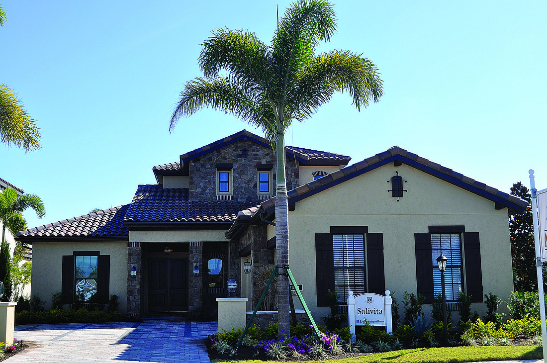 The Solvita model is a three-bedroom home available in the Haddinton section of Country Club East.