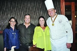 Nancy Barrie with Polo Grill Owners Tommy and Jaymie Klauber and Chef Stephane Pierre