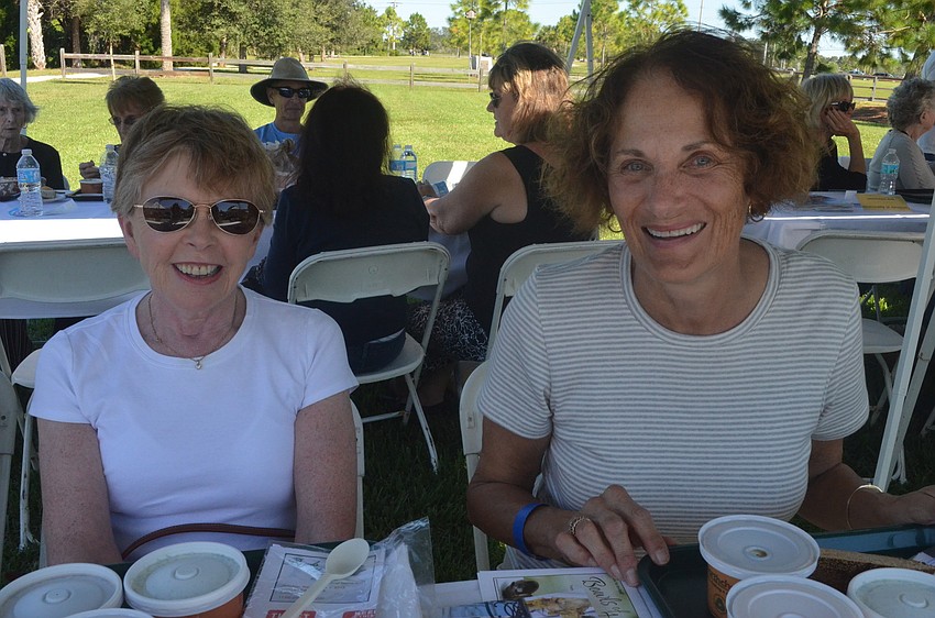 Chris Lusk and Pamela Hahlbeck enjoy their soups