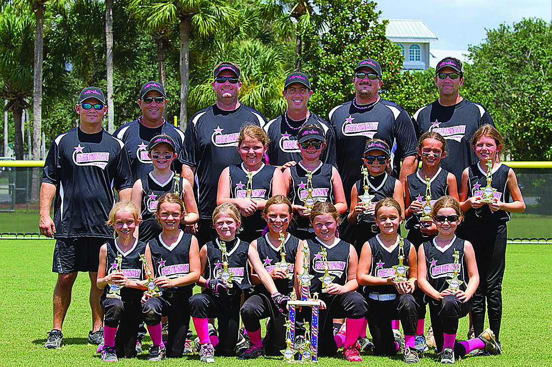 Courtesy photo. The Miss Manatee Softball 8U All-Star team has posted a 24-2 record and won all five of its USSSA tournaments since it formed during the summer.