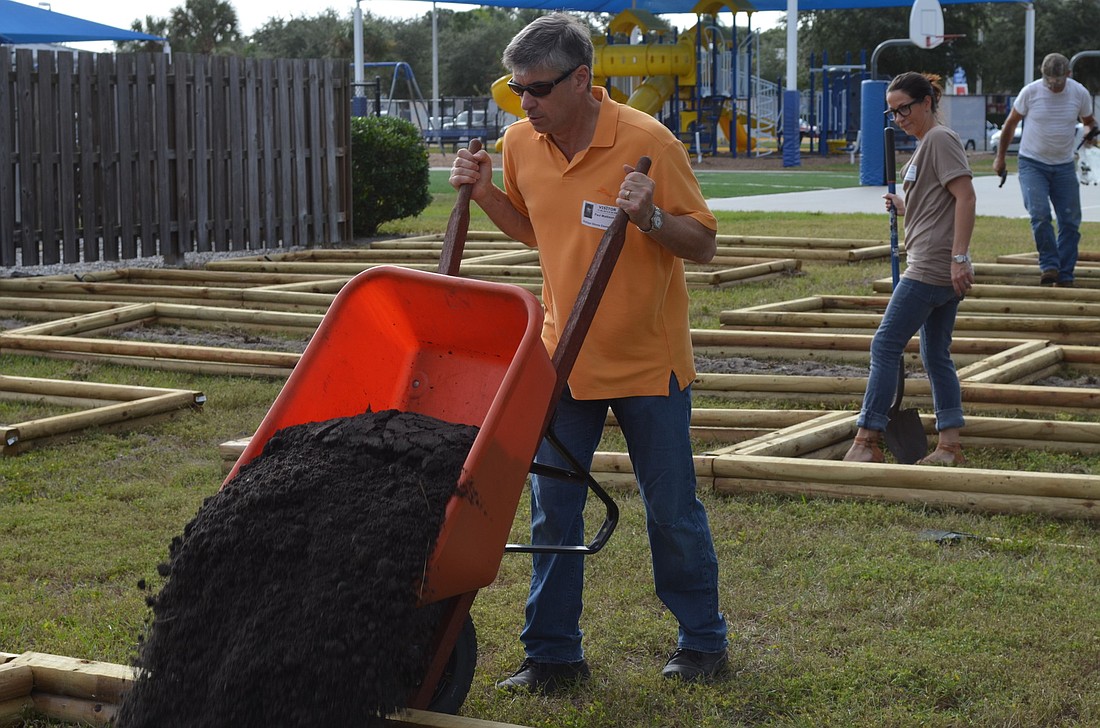 Chef Paul Mattison leads the school garden project at Philippi Shores Elementary.