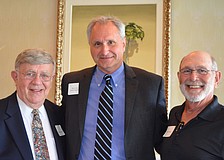 Democratic Club President Murray Blueglass, Rob Lorei and Andy Maass