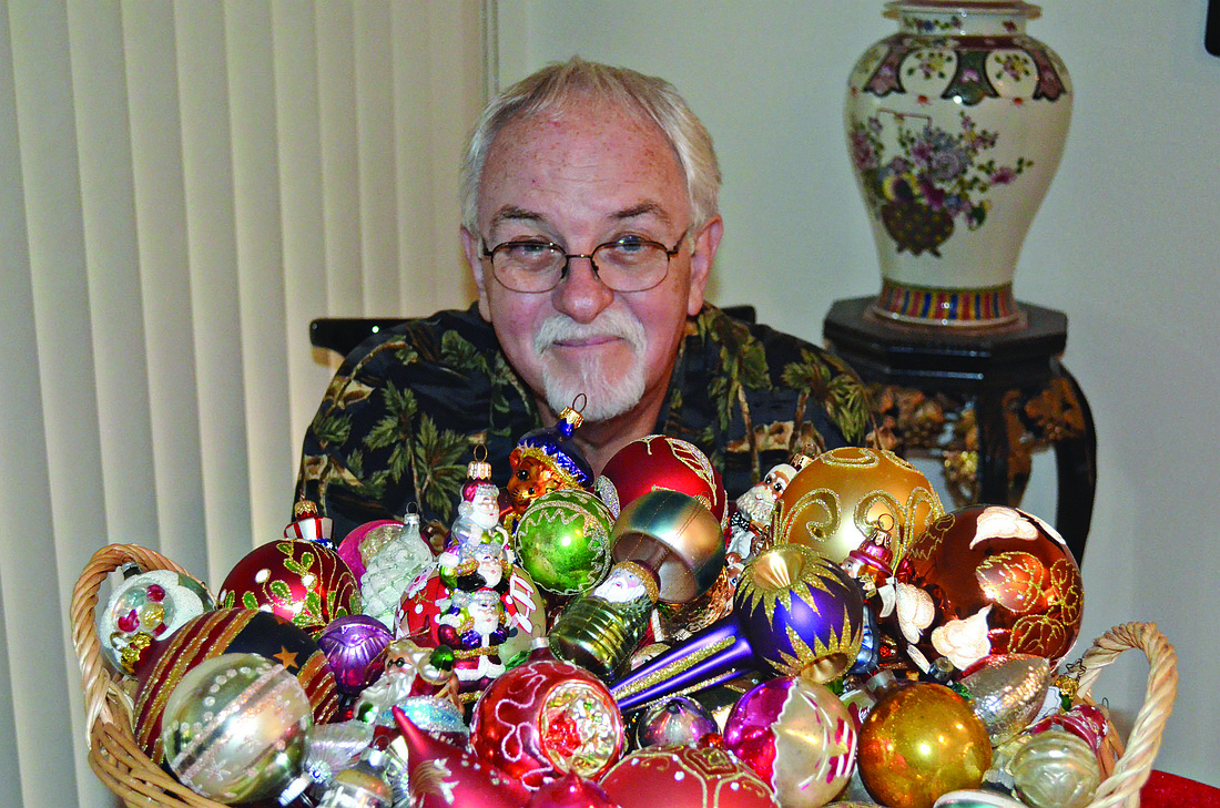Michael Nitzsche shows off a portion of his ornament collection.