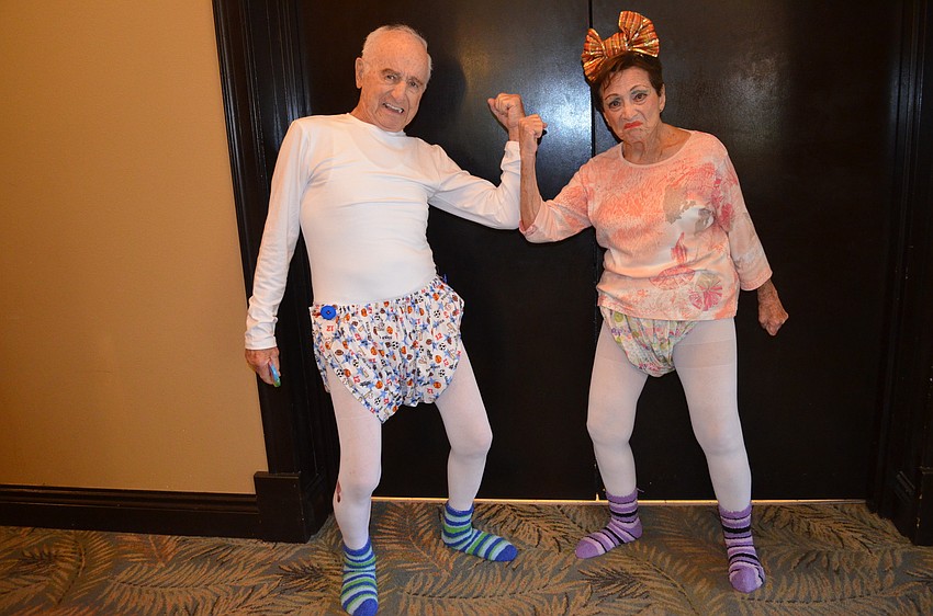 Fred and Gilda Nobel had fun with their costumes for their performance of Young at Heart