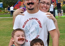 The Cuevas family â€” Elliott, 7, Caleb, 5, Edward and Nitza show their Italian pride.
