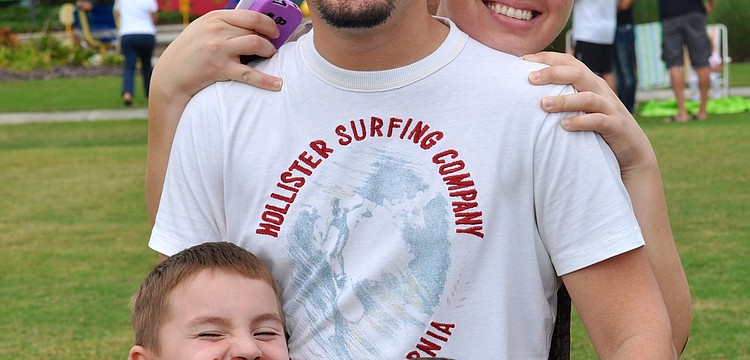 The Cuevas family â€” Elliott, 7, Caleb, 5, Edward and Nitza show their Italian pride.