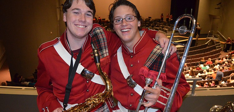 Nick Lewis and Jagger Wise-Jarvis hang out before the performance.