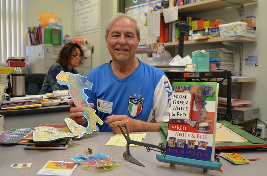 Author Joseph Spinella prepares for his book reading in Ronnie Ricebergâ€™s 3rd grade classroom at Phillippi Shores Elementary School.