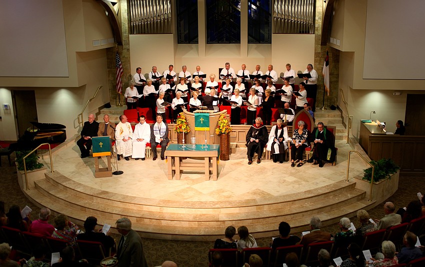 The altar of Christ Church during the Interfaith Thanksgiving Worship Service.