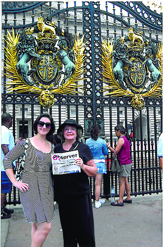 Longboat Key resident Phyllis Ploener brought her Longboat Observer along while sightseeing with her granddaughter, Bess Anne Ploener, in London.