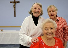 (Back) Joan Stewart and Barbara Marcouiller. (Front) Anella Luongo