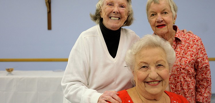 (Back) Joan Stewart and Barbara Marcouiller. (Front) Anella Luongo