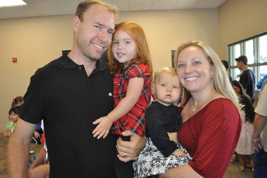 Terry, Brooke, Aubrey and Pamela Winchell head out for their first official visit with Santa.