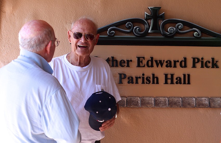 The Rev. Edward Pick was very surprised and moved by the dedication.