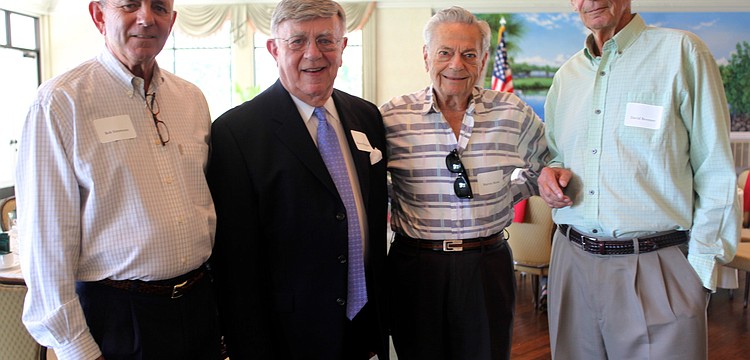 Bob Simmons, Murray Blueglass, President of the Longboat Key Democratic Club, Marvin Morse, former President, and David Brenner