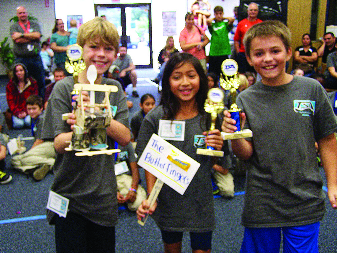 Courtesy photo. McNeal Elementary students Gavin Rieth, Supawadee Surattanont and Zac Bayor took home second-place awards.